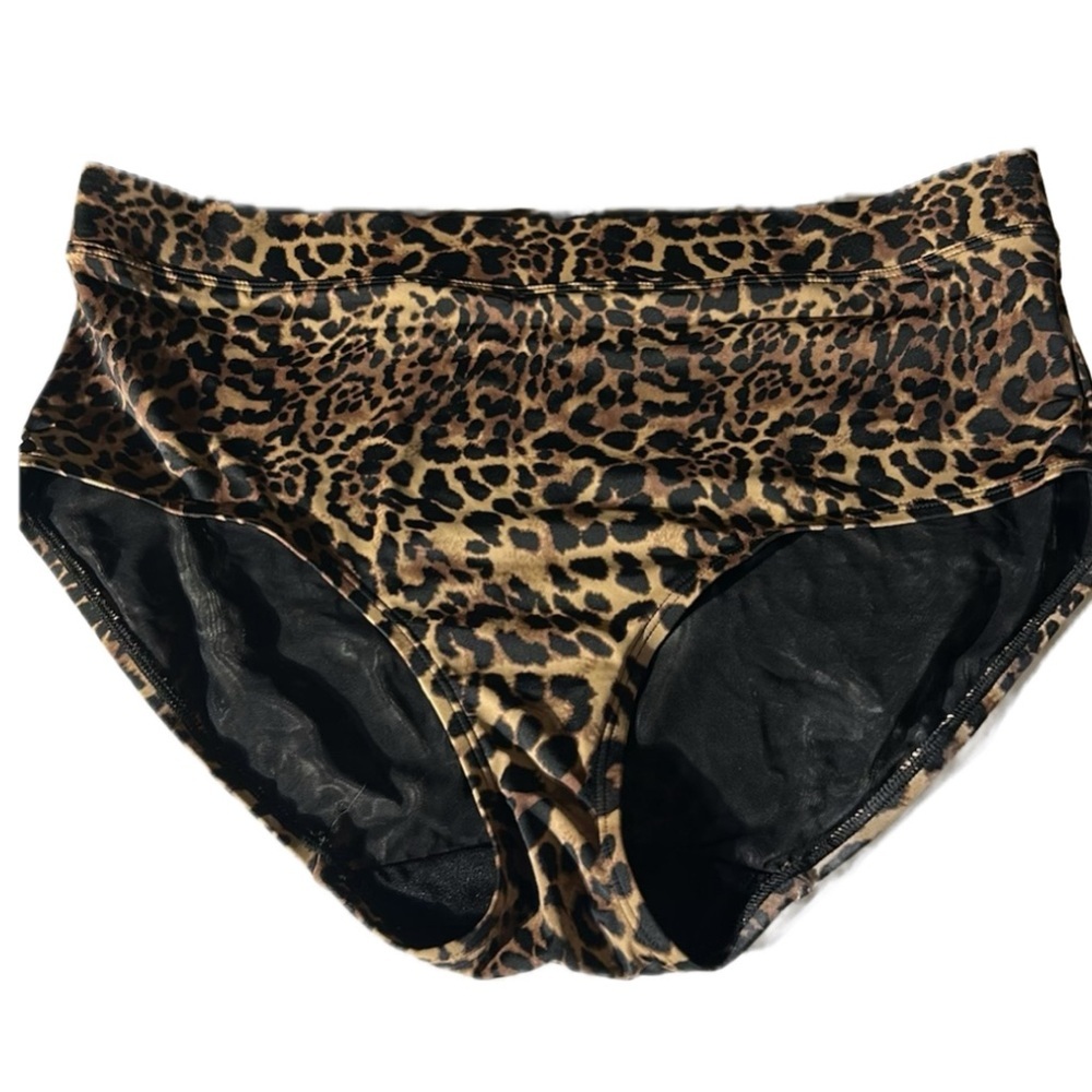 Swim by Cacique leopard print High Waist bikini‎ Swimsuit bottom size 18 NWOT